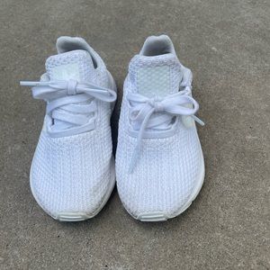 White kids Adidas sneakers
